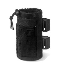 Cup Holder compatible with Walker-wheelchair Cup Holder, Universal Drink Holder, Water Bottle Carrier With Mesh Pockets, Black