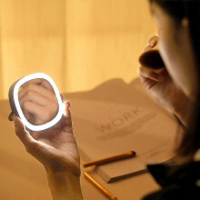 Travel Makeup Compact Mirror With Led Lighted Portable Pocket Simple Mini Mirrors compatible with Hand Cute Smal