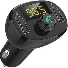 Wireless Radio Adapter Car Kit - Cigarette Lighter Radio Music Adapter Charger Wireless In-Car Bluetooth Fm TransmitterBlack