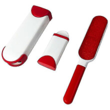 Red 3 pcs set pet hair brush pets hair remover sofa clothes lint cleaning tool zf1342