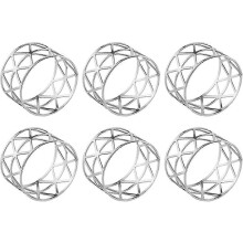 Set Of 6 Silver Metal Napkin Rings compatible with Wedding Party Dinner Birthday