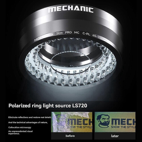 MECHANIC Industrial HD Microscope Microscope Polarized Ring Light Adjustable Led Ring Light Detail Polarized Ring Light 2