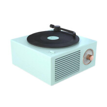 Plattenspieler-Lautsprecher Bluetooth-kompatibel V5.0 Vinyl-Schallplattenspieler Stereo Vintage tragbarer Lautsprecher Gre