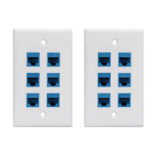 2 plaques murales Ethernet Cat 6 à 6 ports, connecteurs femelle-femelle amovibles compatibles avec Cat