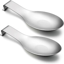 Roestvrijstalen lepelhouder, geschikt voor aanrecht, houder voor kookgerei, geschikt voor lepels, lepels (zilver) (2 stuks)