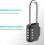 Code lock / padlock with long locking bar Black 2