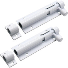 White Aluminum Alloy Slide Bolt Latch Door Barrel 3 Inch Security Gate Sliding Latch 2pcs