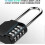 Code lock / padlock with long locking bar Black 3
