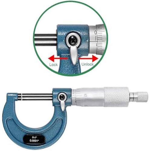 Outside Micrometer,0-1Inch Machinist Micrometer, 0.0001In Graduation Micrometer Set,Precision Micro 2