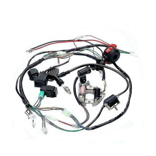 Compatível com chicote elétrico completo para motocicletas, quadriciclos e pit bikes de 50, 70, 90, 110 e 125 cc. 2
