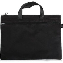 Office Document Bag, Men Briefcase Portable Binder A4 File Zipper Bag Black 1 Piece