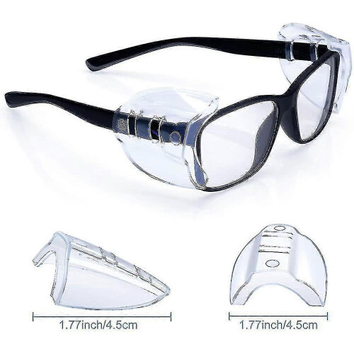 8 pares de óculos de segurança com proteção lateral, transparentes e flexíveis. 1