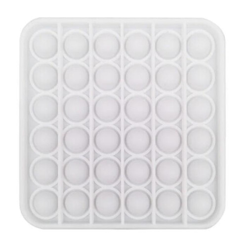 Stuff Certified Pop It - Fidget Anti Stress Παιχνίδι με Φούσκες Σιλικόνης Τετράγωνο Λευκό