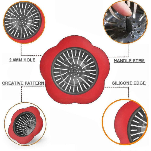 2pcs Silicone Sink Strainer, 4.5 Inch Universal Kitchen Drain Filter Basket, Plastic 2