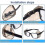8 pares de óculos de segurança com proteção lateral, transparentes e flexíveis. 4