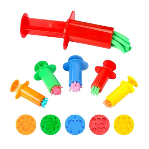 compatible with Smart Dough Tools 5x/set Plasticine Squeeze Set Extruder Tools compatible with Kid Game