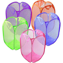 5 Pcs Net Laundry Bags Foldable Mesh Laundry Basket Pop Up Ideal compatible with Sorting Laundry Laundry Storage Bag Toys Organizer