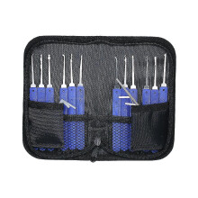 Kit de crochetage de 17 pièces avec sac de rangement, outils de serrurier pour la pratique, compatible avec débutants, professionnels et enfants.