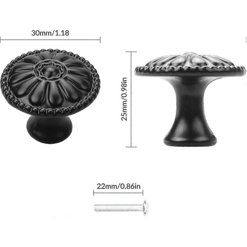 16pcs Black Cabinet Door Handle, Round Drawer Knobs, Single Hole Cupboard Handle new 1