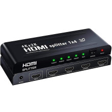 1x4 Hdmi Splitter, Musou 3d Hdmi Splitter 1 Input 4 Outputs Hdmi Distributor Support 4k, Support Pc Xbox Hdtv Dvd Multimedia Projector Screen [energy