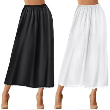 2 piezas de media enagua de encaje, enagua larga para mujer, media enagua de satén, medias enaguas compatibles con vestidos.