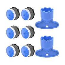 6 aeratori per rubinetto M18.5 + 2 chiavi per la rimozione dell'aeratore, limitatore di flusso da 18,5 mm per bagno o cucina e aeratore tampone