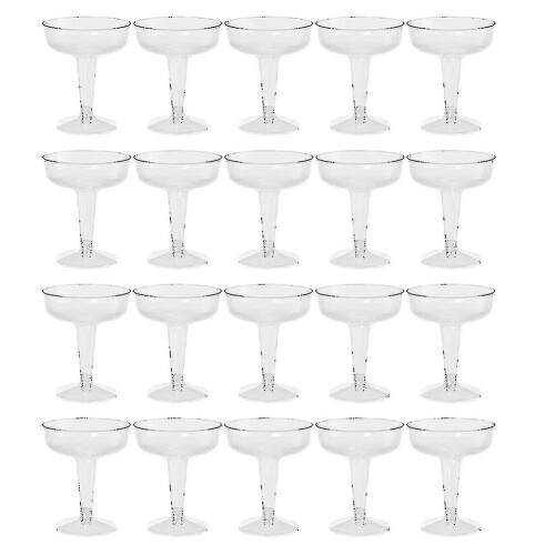 20 bicchieri da champagne in plastica trasparente compatibili con feste, bicchieri in plastica trasparente