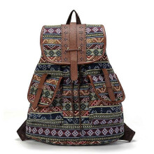 (Color 1) Women Printing Backpack Canvas School Bags For Teenagers Large Shoulder Bag Weekend Travel Rucksack High Quality