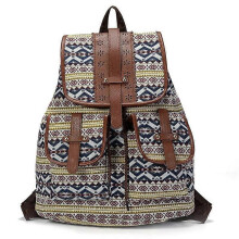 (Color 2) Women Printing Backpack Canvas School Bags For Teenagers Large Shoulder Bag Weekend Travel Rucksack High Quality