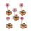 6pc Flicker Flower Petal Cake Toppers Pink 3