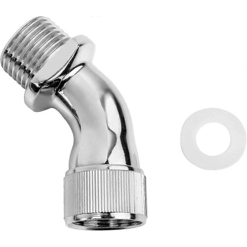 Conector extensor adaptador de cotovelo compatível com chuveiro (prateado) (1 unidade) 2