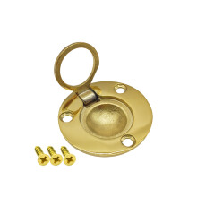316 Stainless Steel Flush Pull Ring Handle Gold 50x50, Concealed Recessed Door Pull for Cabinet or Hatch