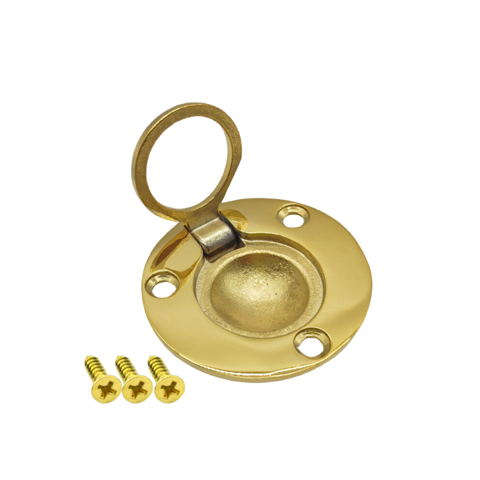 316 Stainless Steel Flush Pull Ring Handle Gold 50X50, Concealed Recessed Door Pull For Cabinet Or Hatch 9330225477082