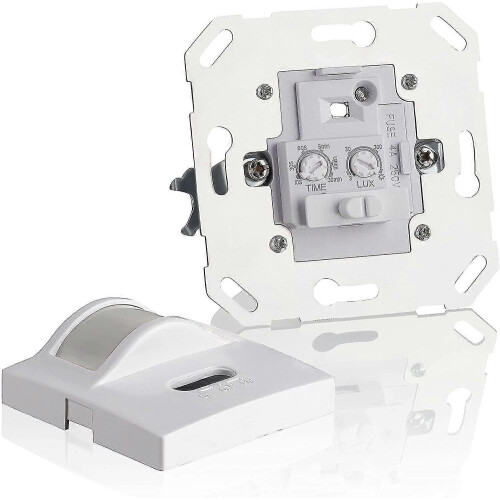 Indoor Motion Detector, Recessed Wall Mount, Adapted Led, Infrared Sensor, Programmable, Range 9m/160, 3 Wires 1