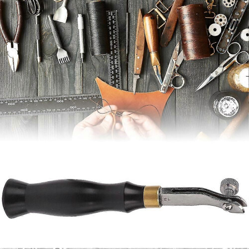 Stainless Steel Leather Craft DIY Tool - Adjustable Edge Creaser with Ebony Handle (1.2mm) 2