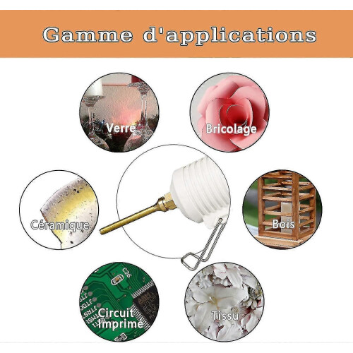 Copper Glue Gun Nozzle Kit, 4 Thread Diameter Interchangeable Copper Nozzles compatible with Hot Glue Gun Tools 2