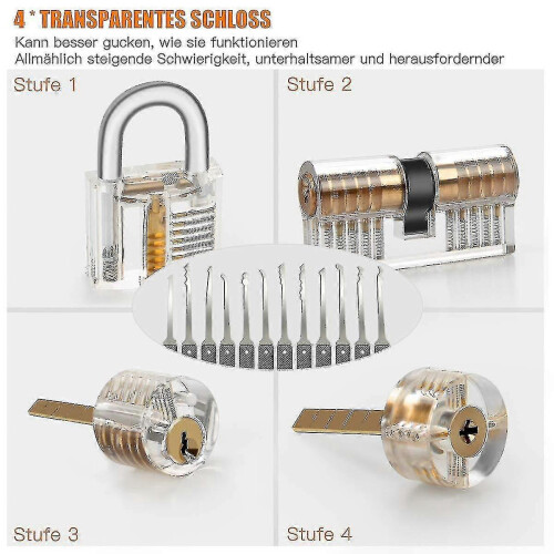 Locksmith Training Lock Set 30pcs Transparent Lock compatible with Lockpick Practice compatible with Beginner 1