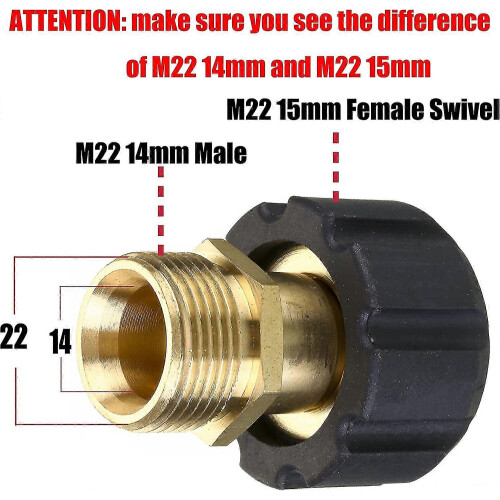 Ρακόρ πλυστικής πίεσης M22 15mm 2# M22 15mm θηλυκό σε M22 14mm αρσενικό 2