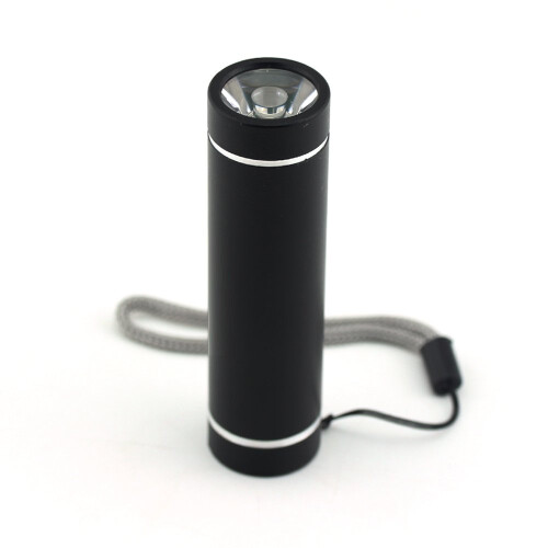LED Flashlight Mini Torch Black Compact Pocket Size Single Mode Aluminum Alloy AAA Powered 1