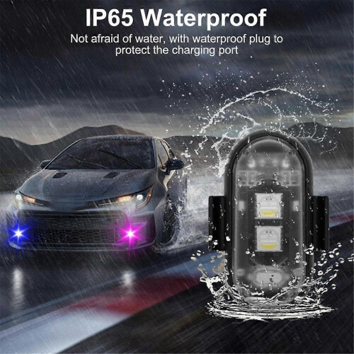 4PCS Wireless LED Strobe Lights with Remote Control, 8 Colors USB Charing Waterproof Emergency Warning Lights 2