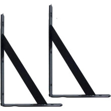 Heavy Duty Iron Triangle Wall Mounted Shelf Brackets 90 Degree Black Rust Resistant Industrial Style