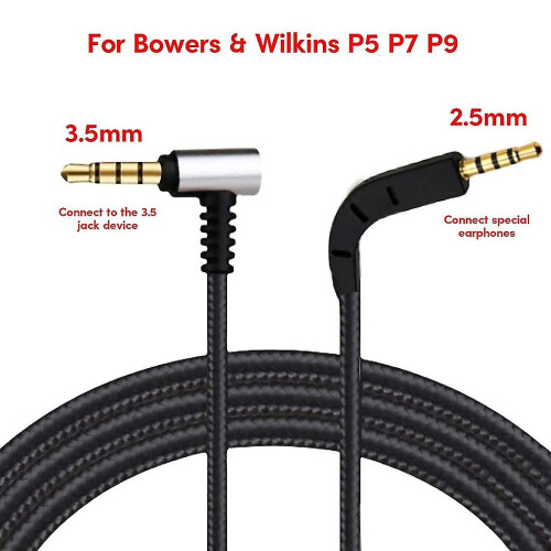 os Cable compatible with Bowers P7 Headset Replacement Accessories Black 1