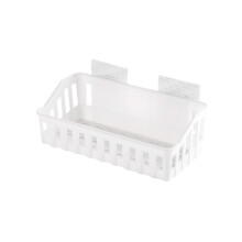 Bathroom Storage Shelf with Secure Suction Mount, Durable Plastic Shower Organizer for Kitchen and Toilet