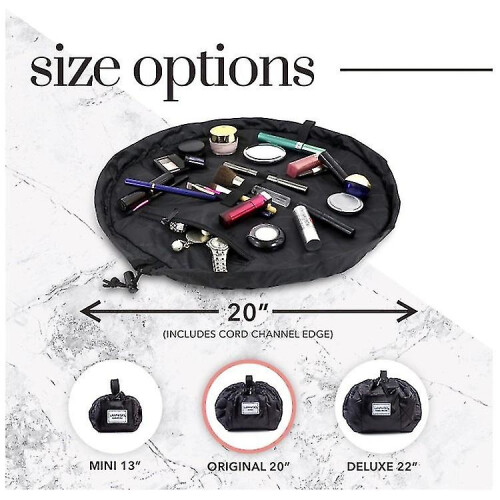 Bolsa organizadora de cosméticos e maquiagem com cordão, ideal para viagens, presentes e uso diário, 50 cm (20 polegadas), preta. 1