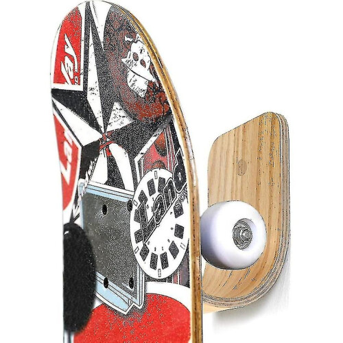 Ξύλινη βάση στήριξης skateboard για τοίχο και κρεμάστρα skateboard 2