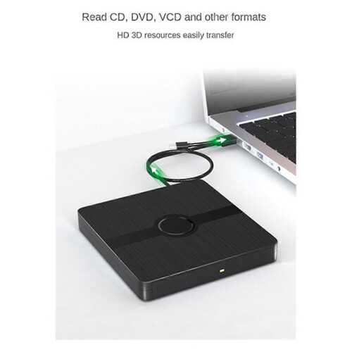 Unidade de DVD externa USB 3.0 portátil, gravadora e leitora de CD/DVD compatível com laptops. 2