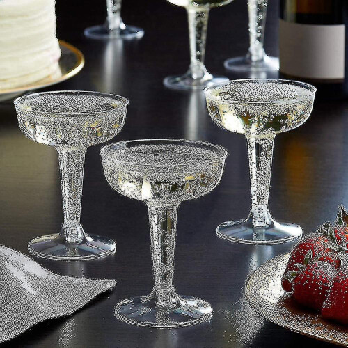 20 bicchieri da champagne in plastica trasparente compatibili con feste, bicchieri in plastica trasparente 2