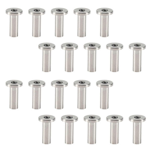 Kit com 20 protetores de aço inoxidável com ilhós, compatíveis com cabos de aço de 1/8 de polegada. 1