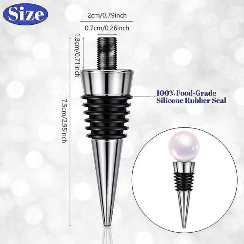 Kit com 16 rolhas de metal para vinho, reutilizáveis, compatíveis com decoração de casamento e vinho. 1