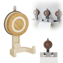 Suction Cup Shower Hooks Beige 1 Pack Heavy Duty Double Towel Hooks No Drill Damage Bathroom Use